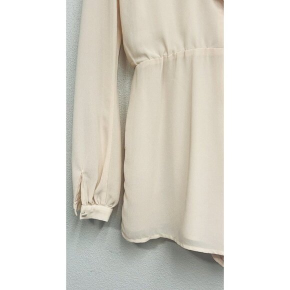 Lovers + Friends Romper Size Small Beige Pale Pink Long Sleeve Sheer Festival - Picture 9 of 15